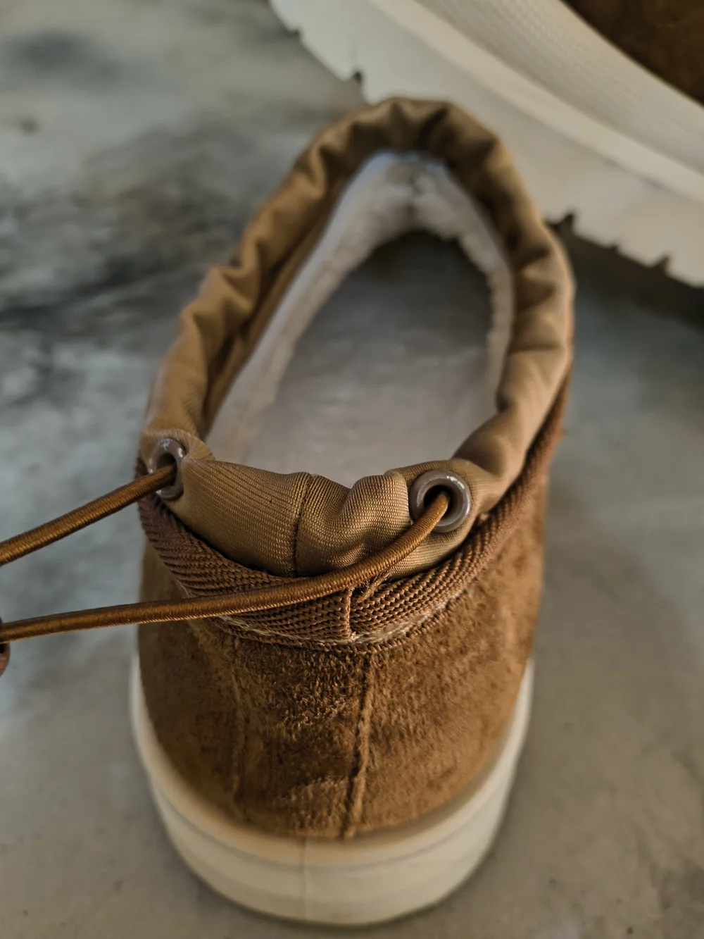 Womens Brown Suede Slip-On Casual Shoe